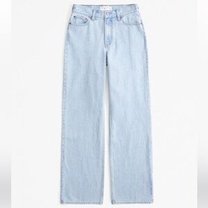 Abercrombie High Rise Loose Jean Light Marble Wash Denim